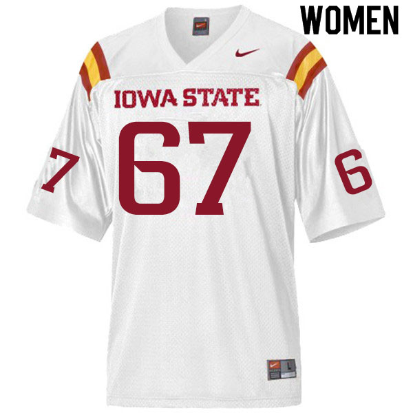 Iowa State Cyclones Women's #67 Grant Treiber Nike NCAA Authentic White College Stitched Football Jersey CQ42R28RU